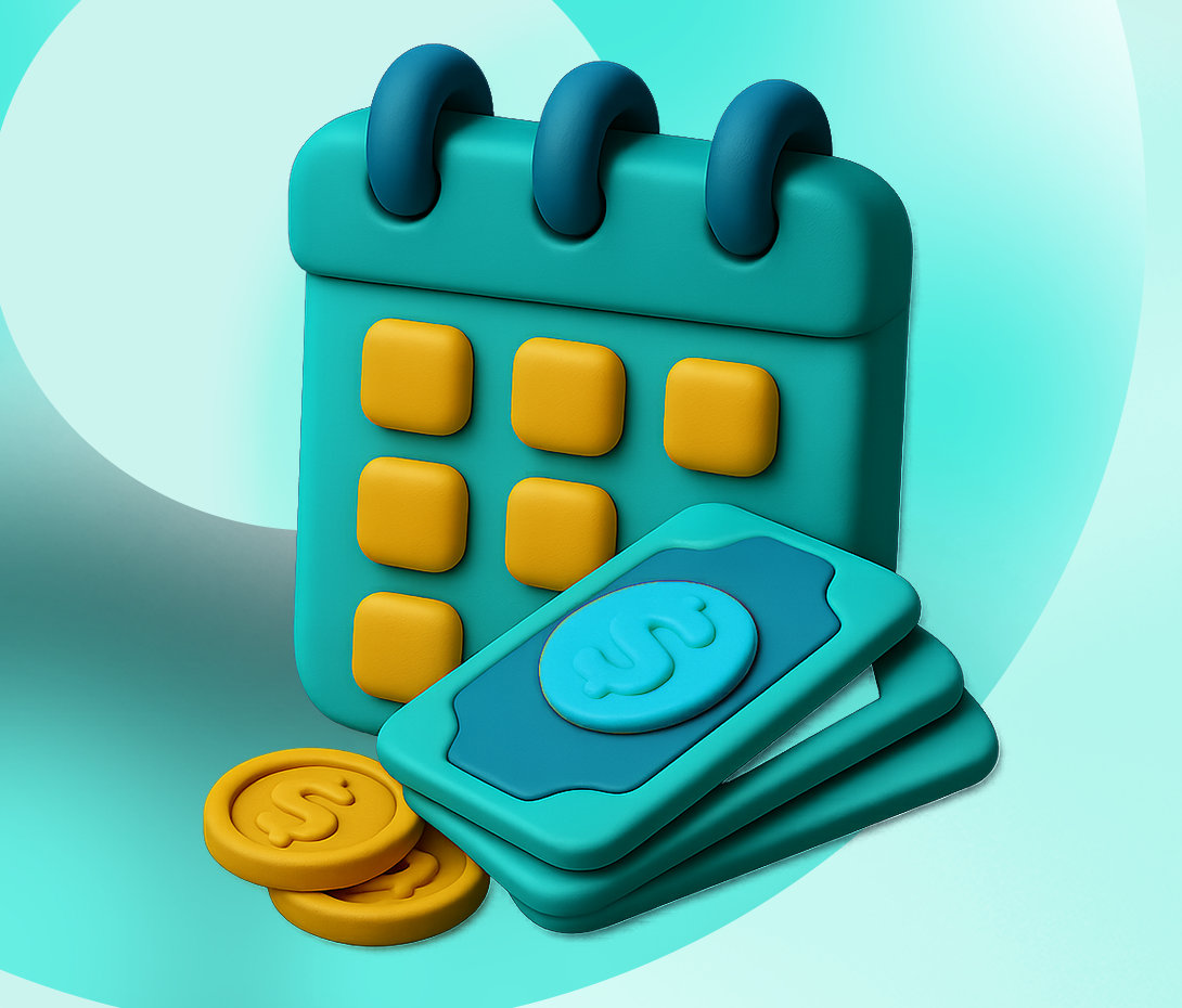 Calendario, tiempo, pago, directo, cuenta