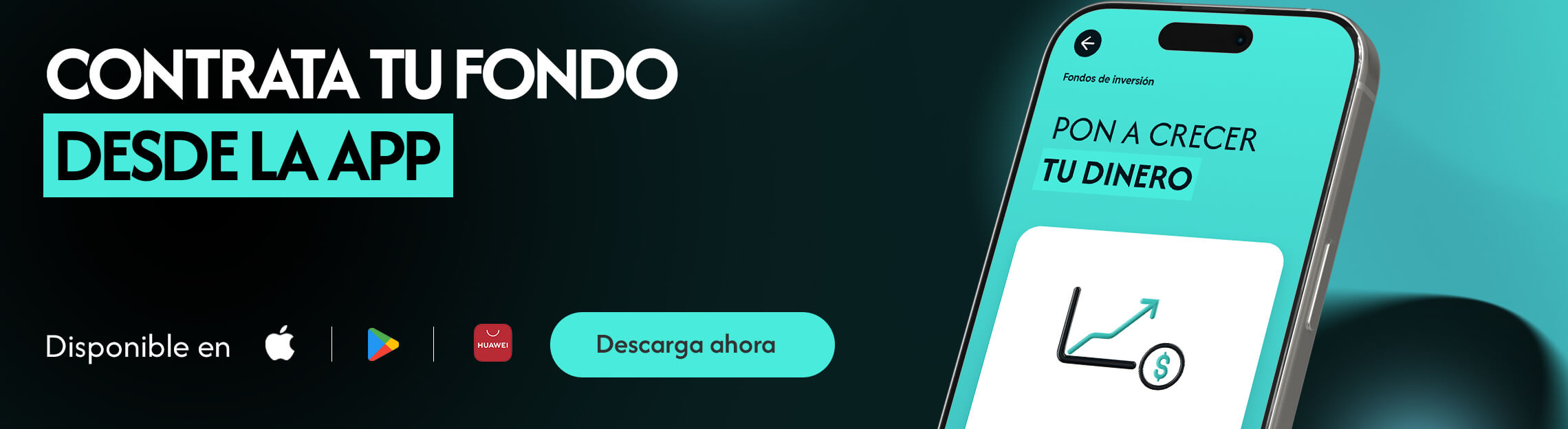 Texto contrata tu fondo, texto desde la app, celular, aplicación, ahorro, fondo, inversión